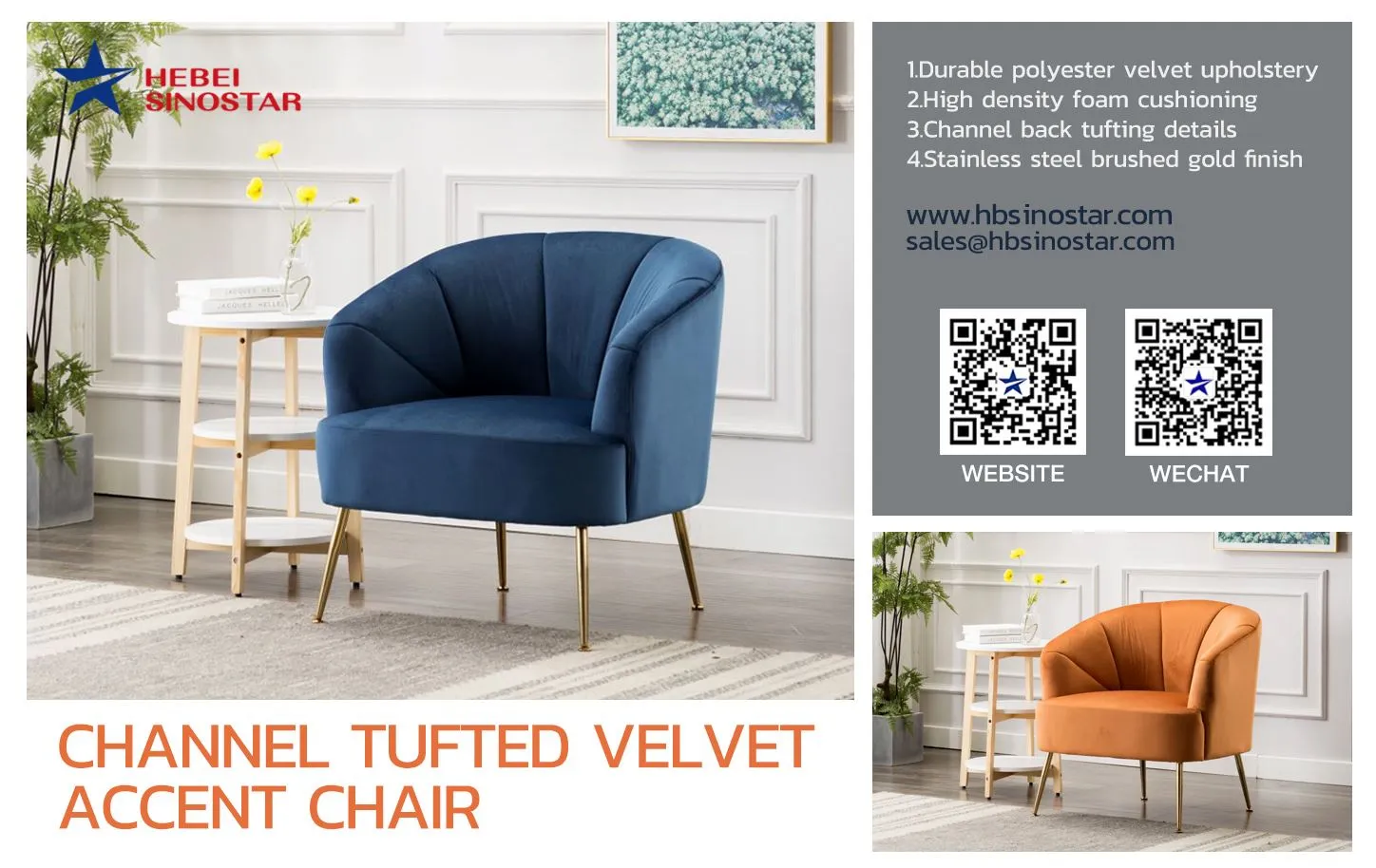 Channel Tufted Velvet Accent Chair hbsinostar3 Channel Tufted Velvet Accent Chair hbsinostar3